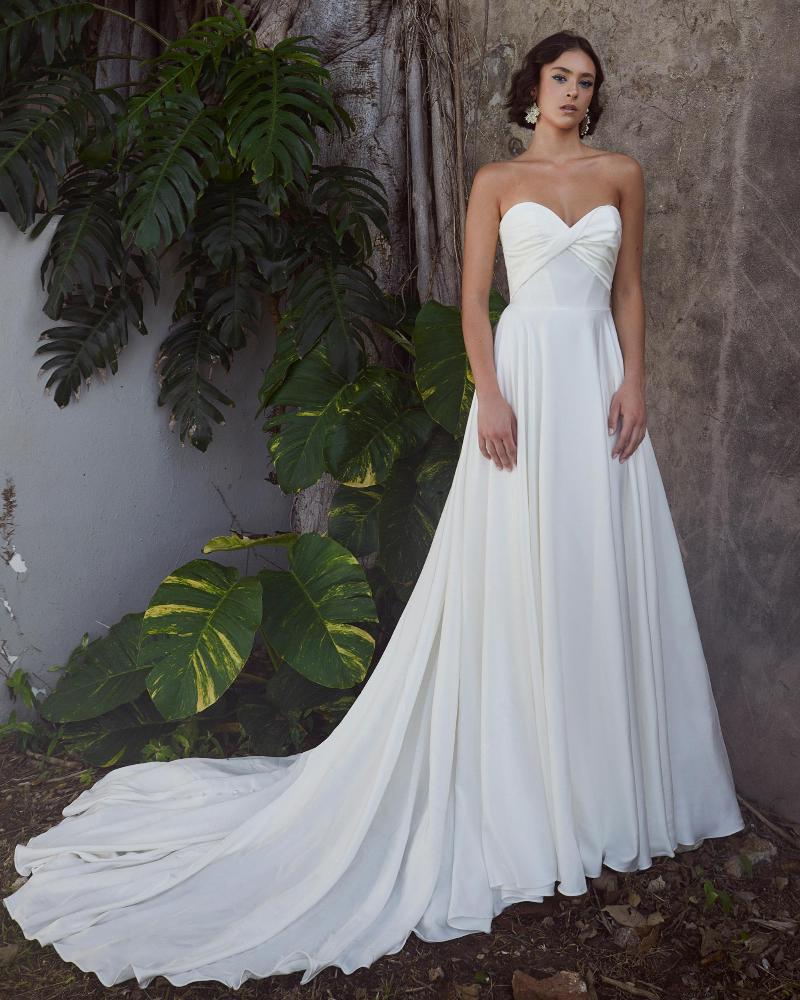 Lp2315 simple a line wedding dress with pockets and detachable sleeves4